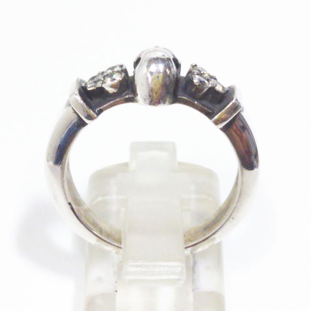 シルバーアクセサリー ハンドメイド シルバー スカルリング　ジルコニア