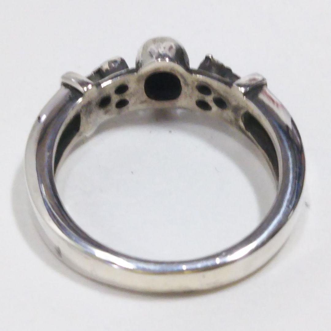 シルバーアクセサリー ハンドメイド シルバー スカルリング　ジルコニア