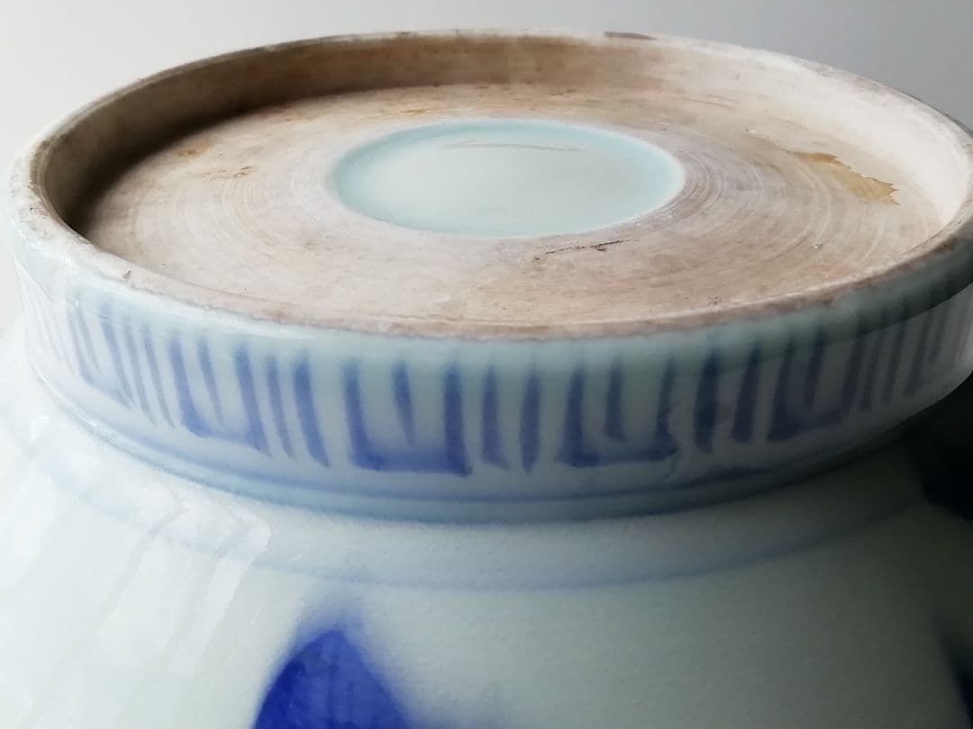 骨董のすり鉢　染付　ボウル