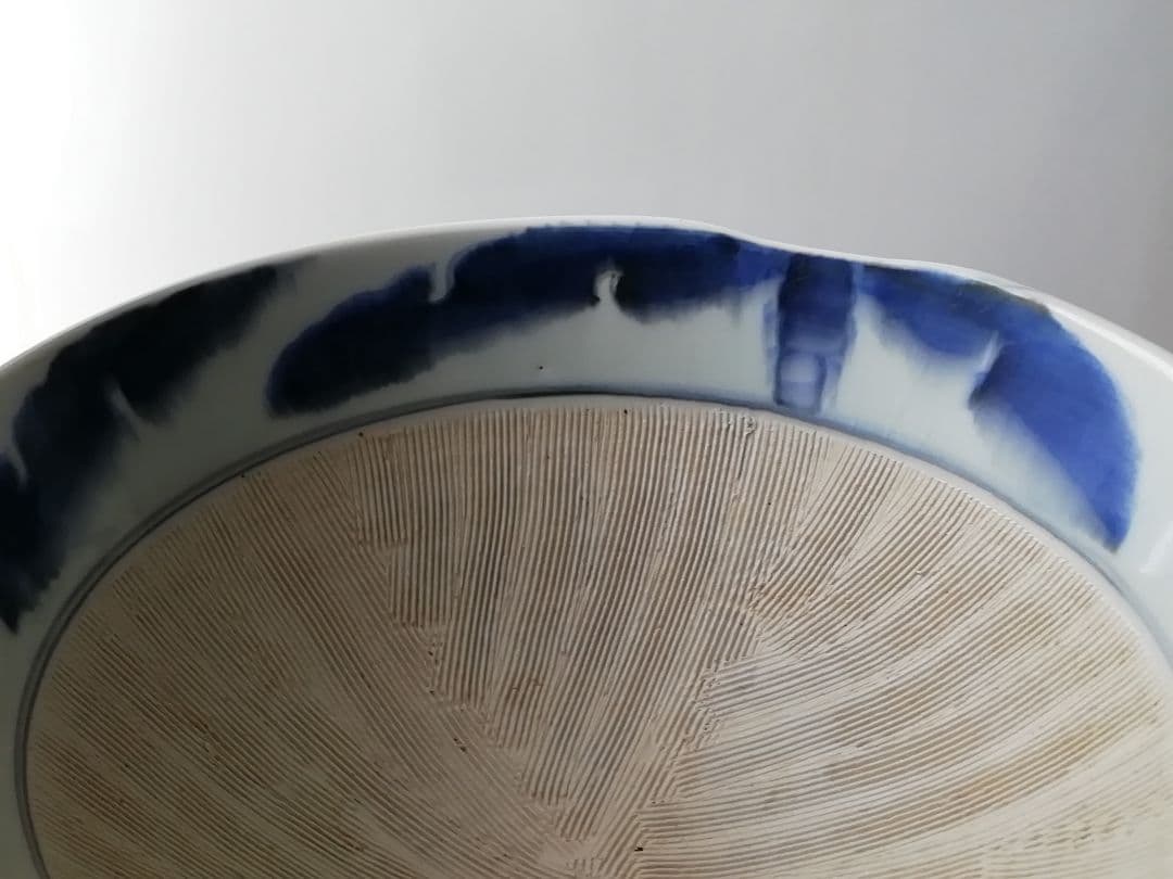 骨董のすり鉢　染付　ボウル