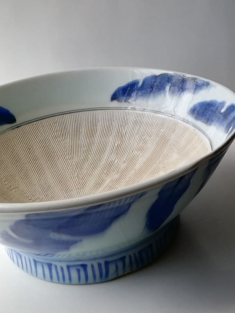 骨董のすり鉢　染付　ボウル