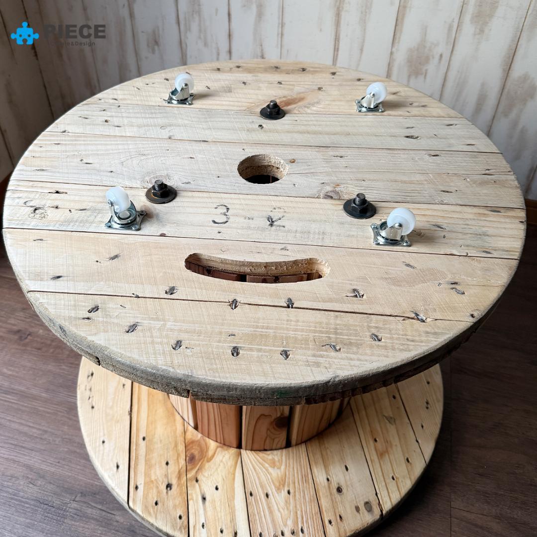 サイドテーブル ケーブル電線ドラム 家具 アメリカン 星条旗A【受注製作】