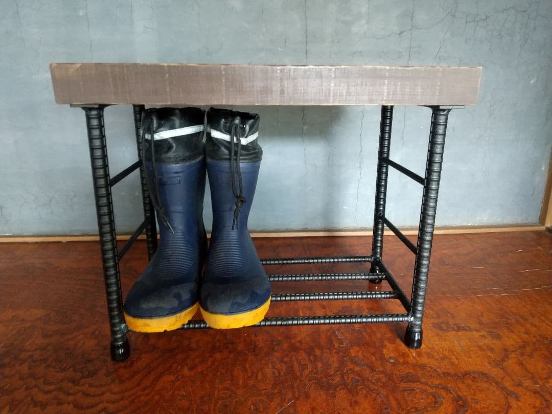 「男前」ハンドメイド　アイアン　シューズベンチ　ローボート