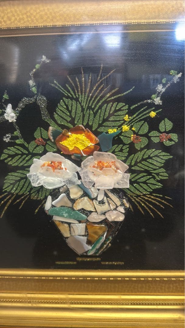 ⚫️ 天然石 貴石 原石 宝石画 貴石画 アート作品 工芸品