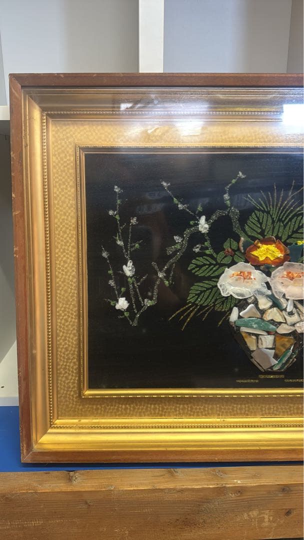 ⚫️ 天然石 貴石 原石 宝石画 貴石画 アート作品 工芸品