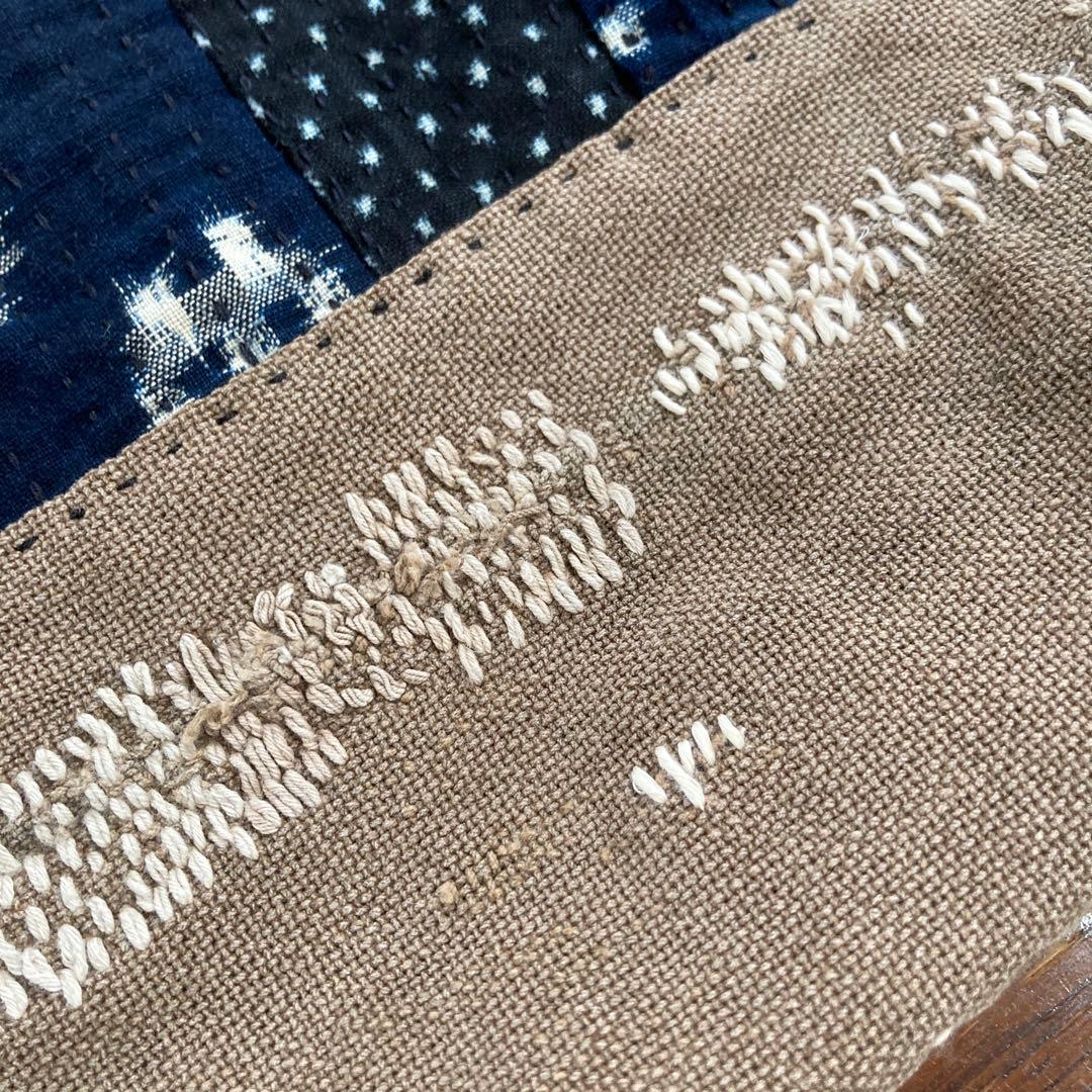 古布　襤褸　トートバッグ　酒袋　藍染絣　パッチワーク　刺し子