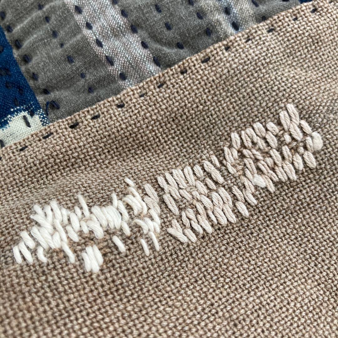 古布　襤褸　トートバッグ　酒袋　藍染絣　パッチワーク　刺し子