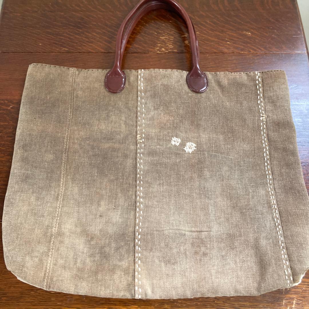 古布　襤褸　トートバッグ　酒袋　藍染絣　パッチワーク　刺し子