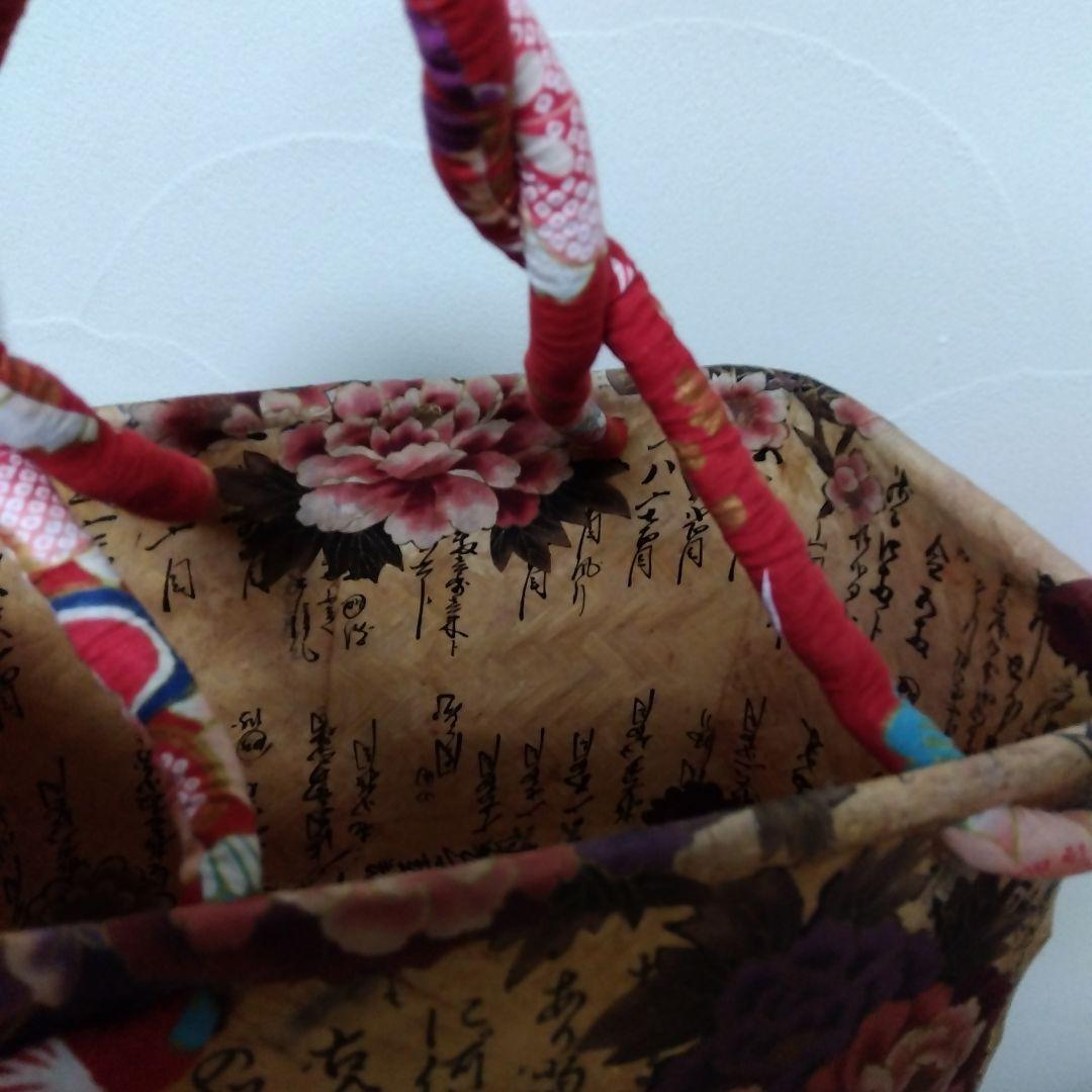 【一閑張り】 手提げバッグ　　籠　世界に一つだけ