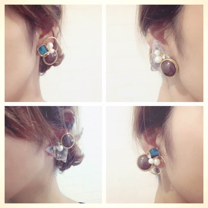 ハンドメイド*ヴィンテージ レトロ アシンメトリー クリップ