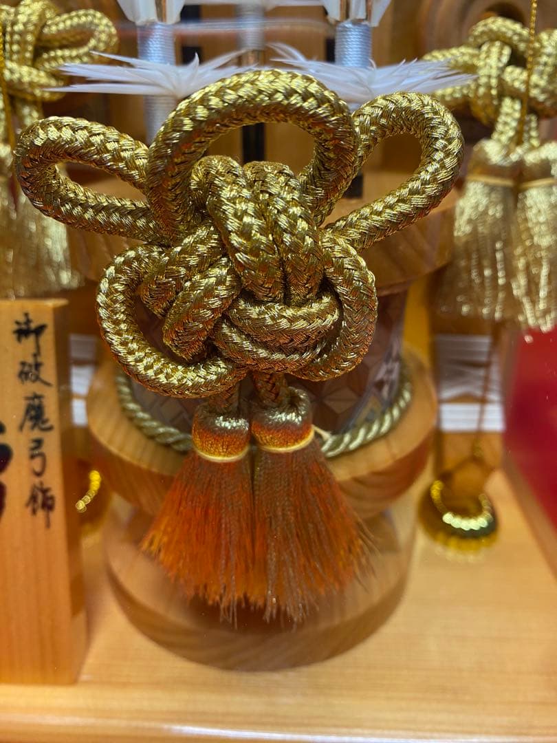 伝統工芸　奇木細工　道翠監修　破魔弓　総檜造りガラスケース