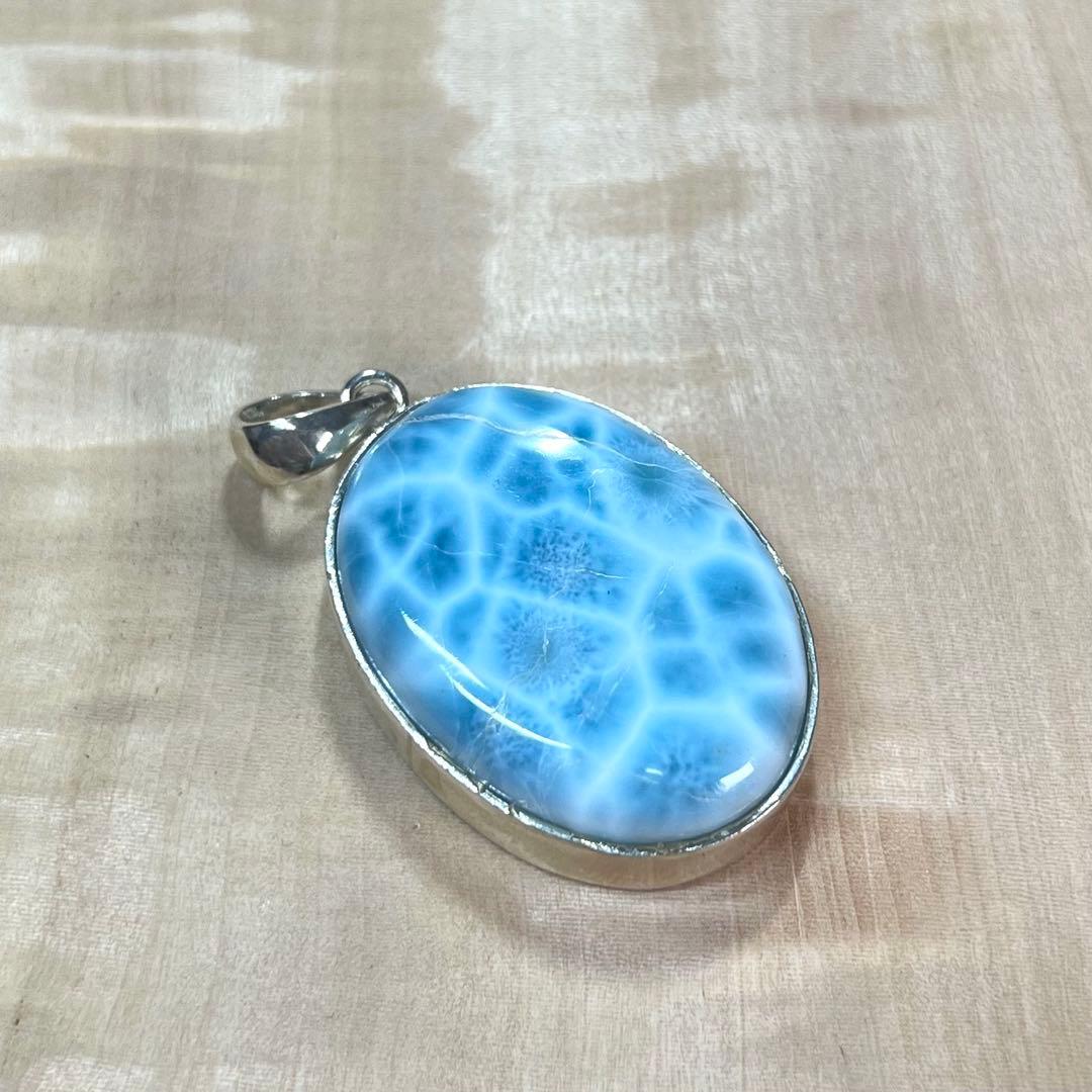 高品質　ラリマー　ペンダント　ネックレス　silver925 3-39