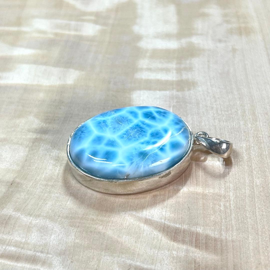 高品質　ラリマー　ペンダント　ネックレス　silver925 3-39