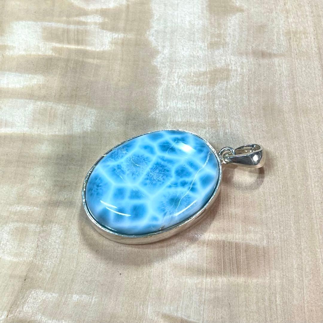 高品質　ラリマー　ペンダント　ネックレス　silver925 3-39