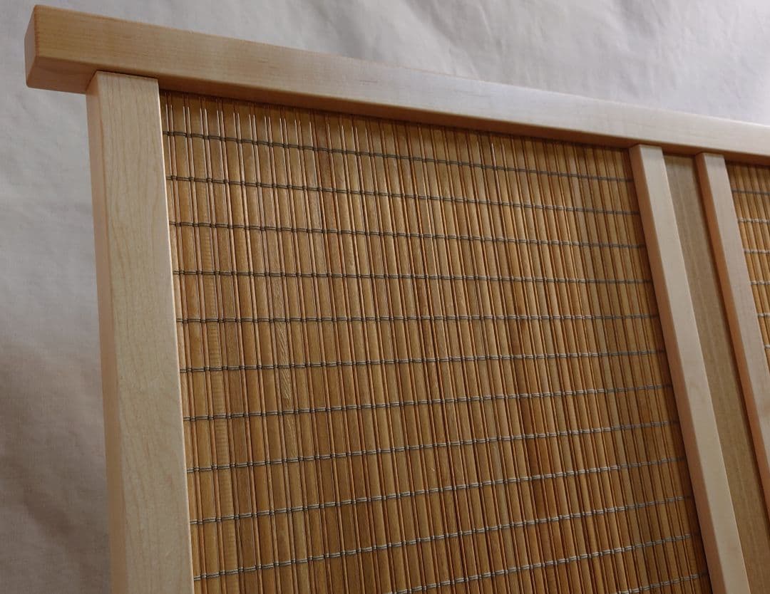 衝立　間仕切り　１枚式簾調パーテーション　フレーム木地仕上げ　アクセント衝立　②