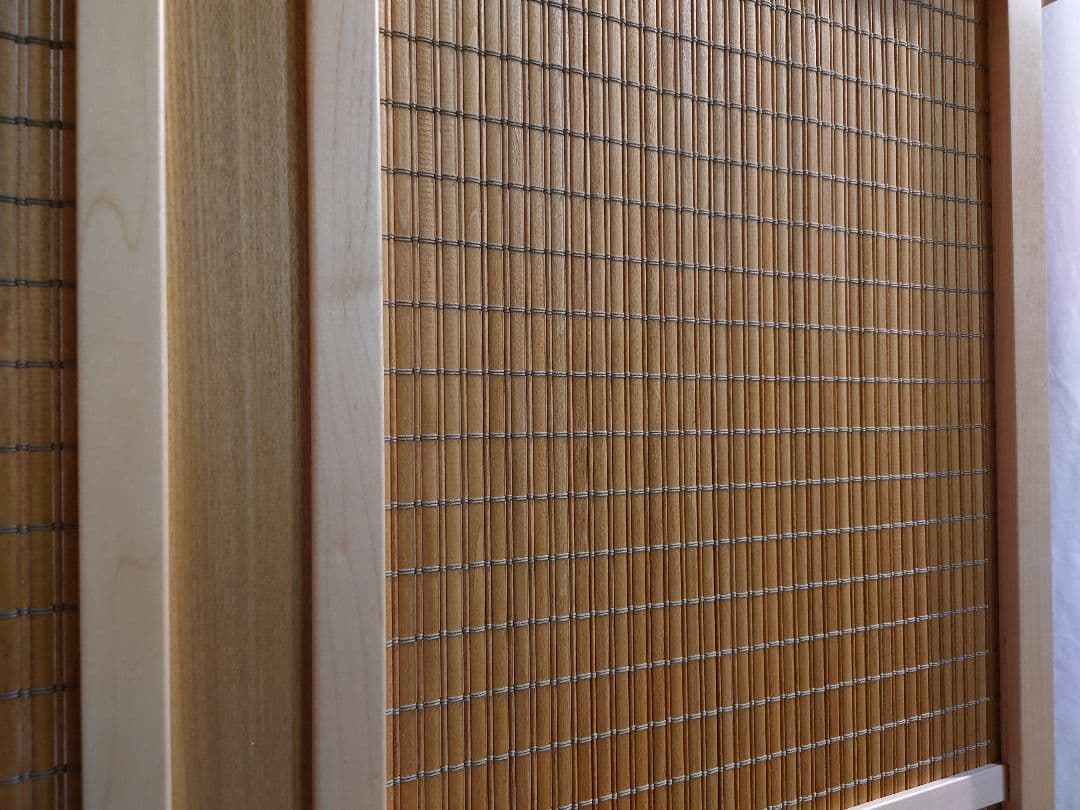 衝立　間仕切り　１枚式簾調パーテーション　フレーム木地仕上げ　アクセント衝立　②