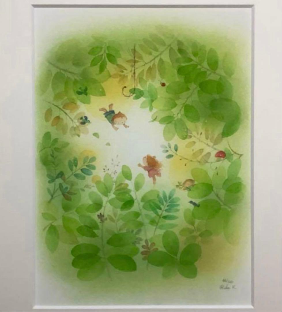 絵画・額縁・版画・上砂理佳・光の中へ・ピグメントプリント版画・美術品