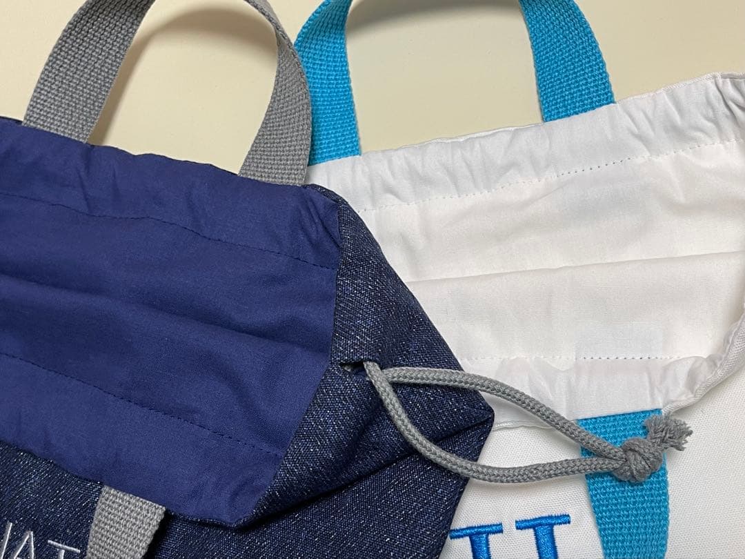 ③【ぬーぴー】イニシャル　お名前刺繍　体操服袋　4枚セット