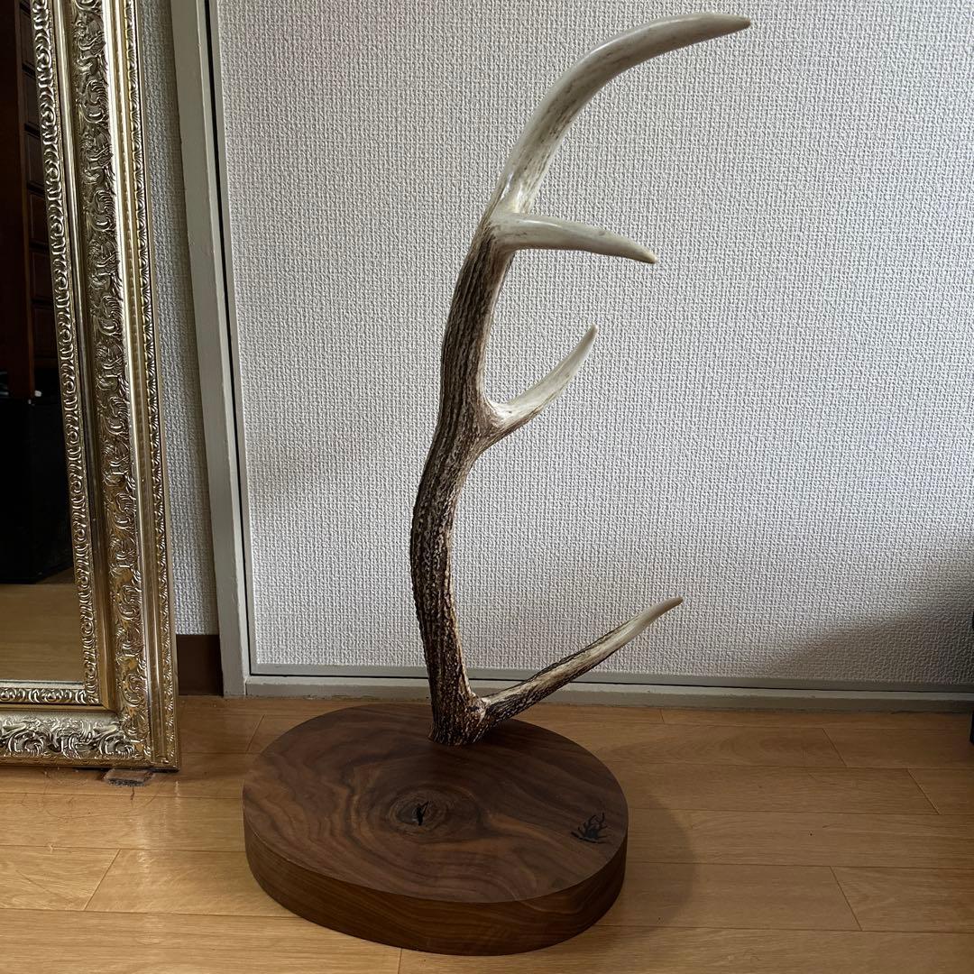 木製 鹿の角 ランプスタンド