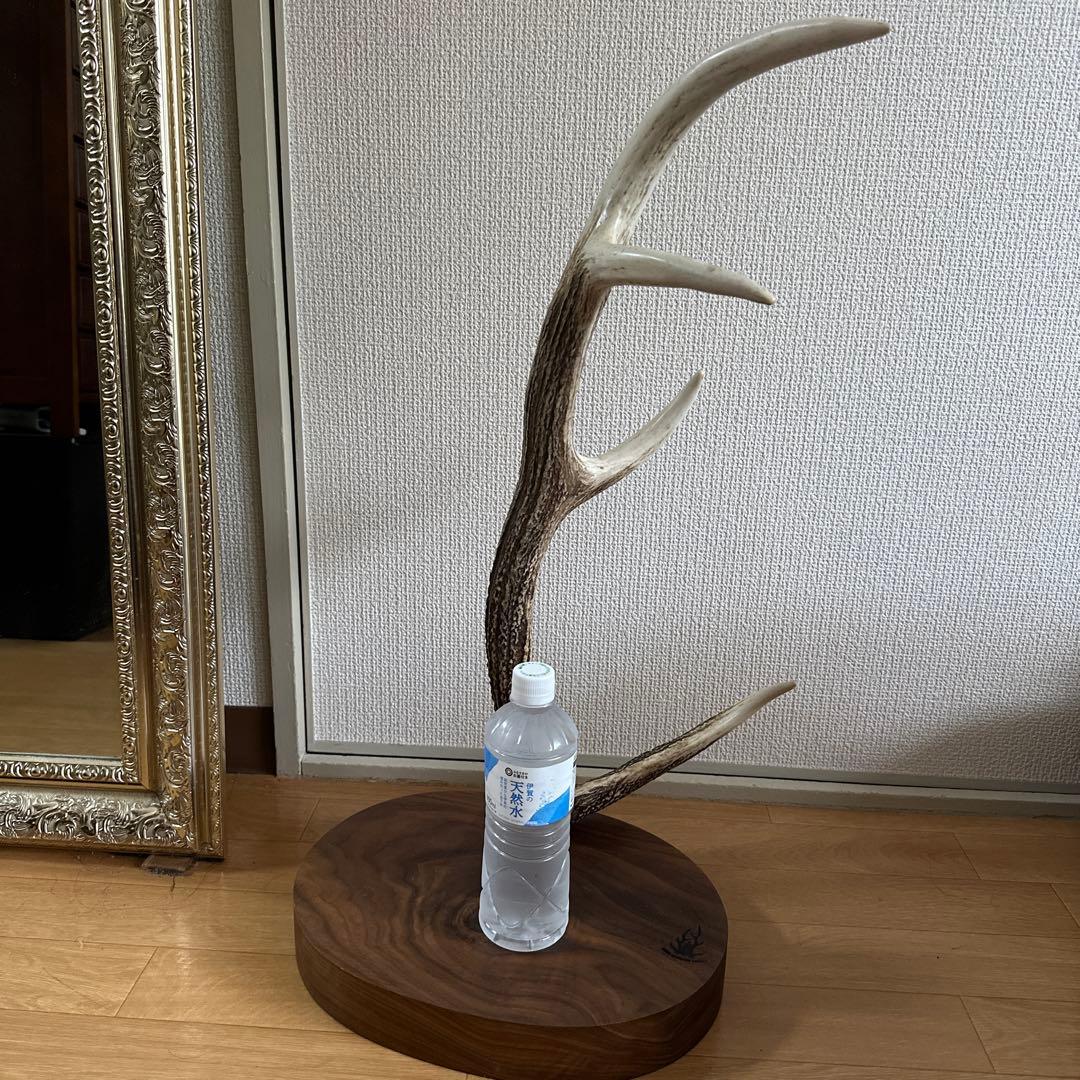 木製 鹿の角 ランプスタンド