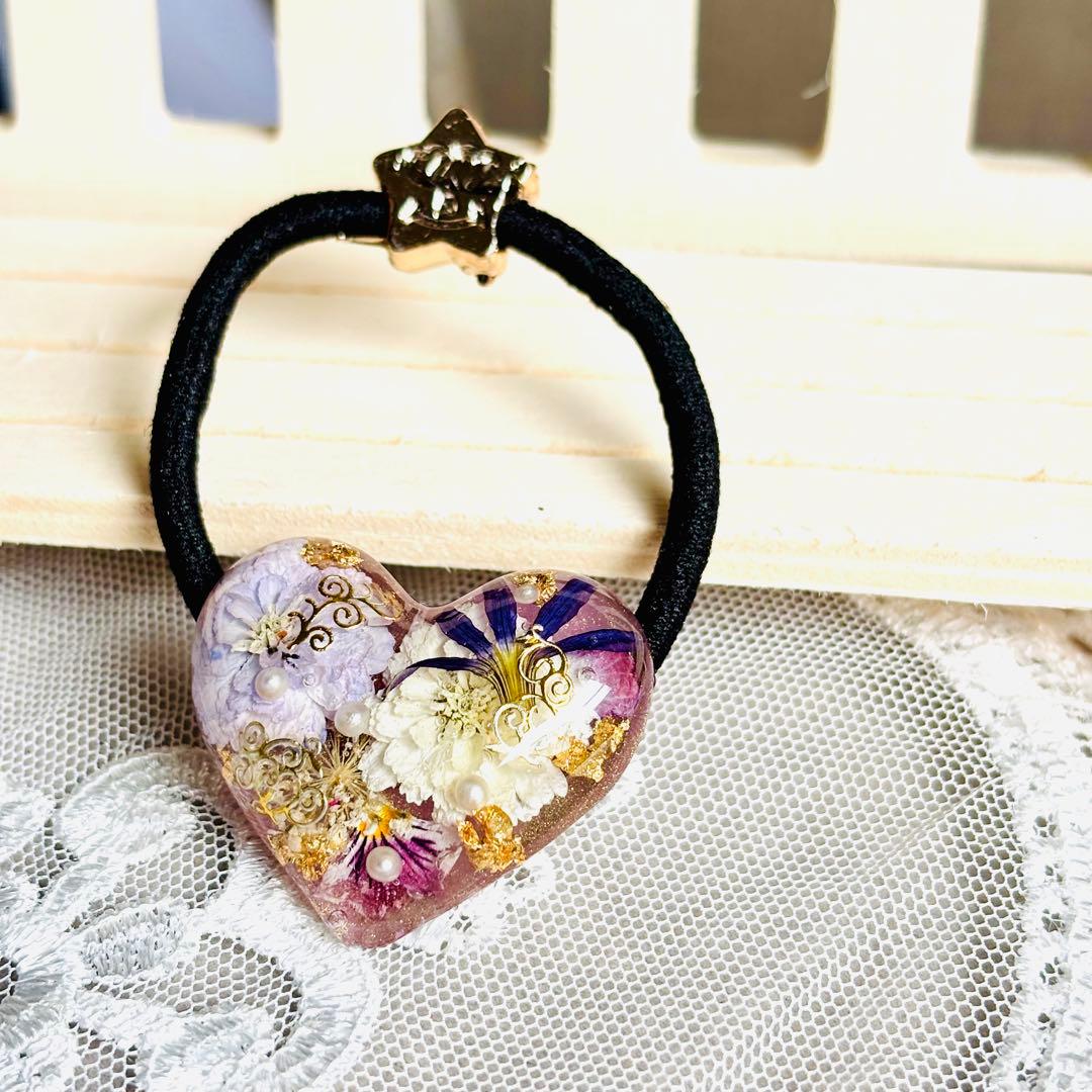 No.3058★ハンドメイド★ドライフラワー♡フラワーレジンヘアゴム