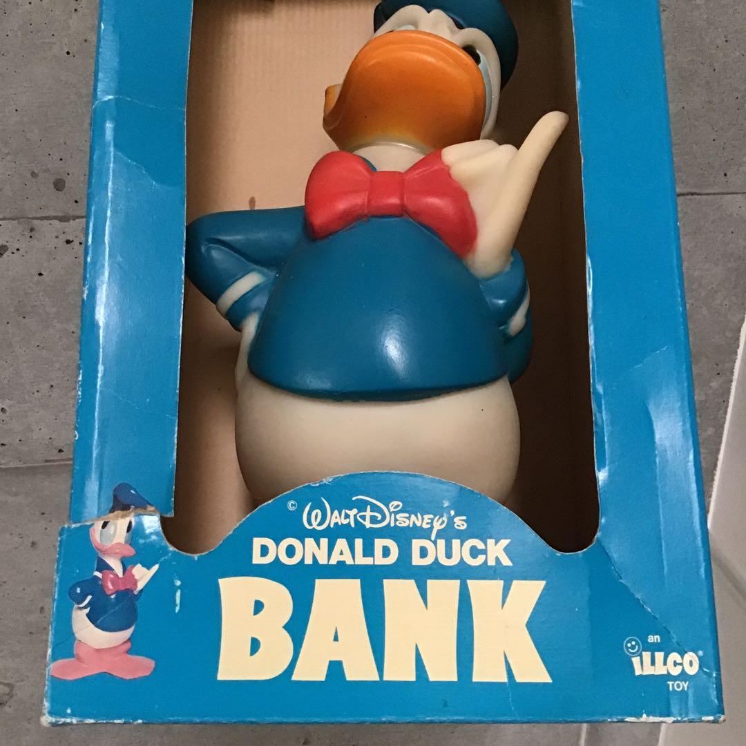 ドナルドダック ビンテージ ソフビ貯金箱 箱付き 未使用品