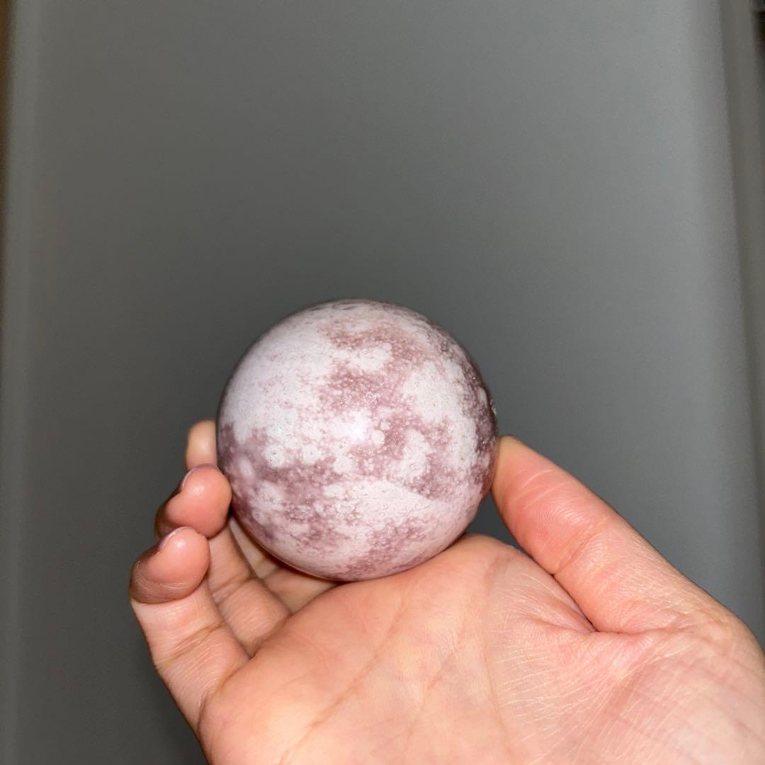 チェーンスフィア台座 ピンクアメジストスフィア セット 天然石 57.8ミリ