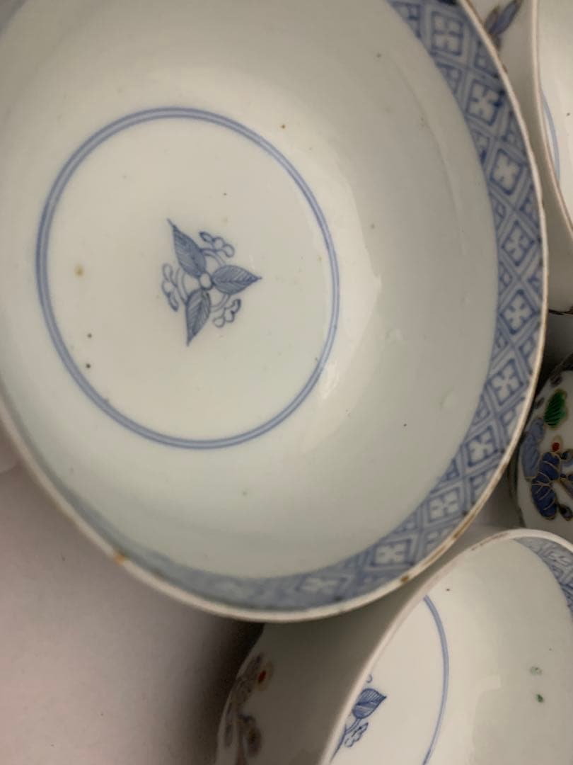 伊万里　色絵金彩　蓋付碗　8客　飯茶碗　時代　器