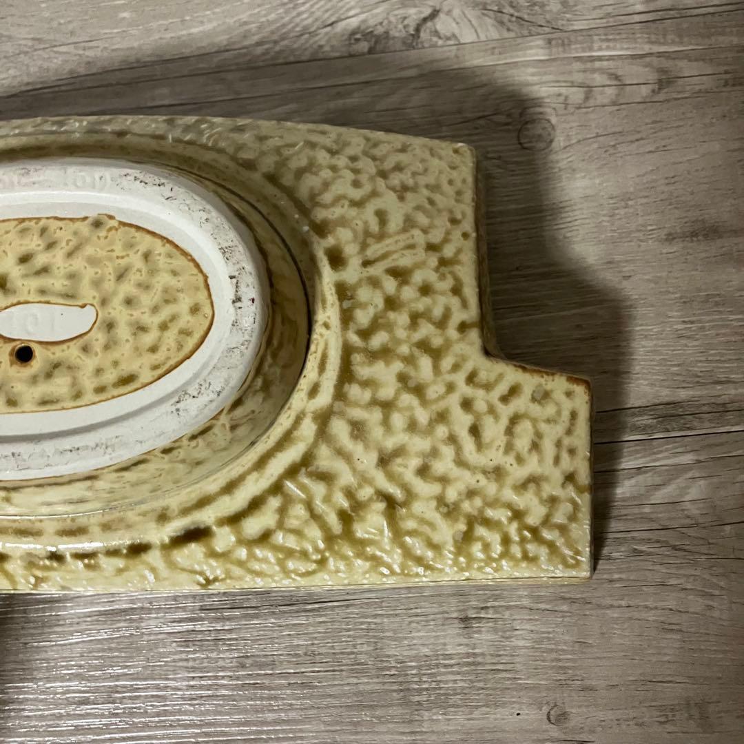 D-壁【極美品】水盤 花器 陶器 変形 船型 モダン 生け花 華道 自由花