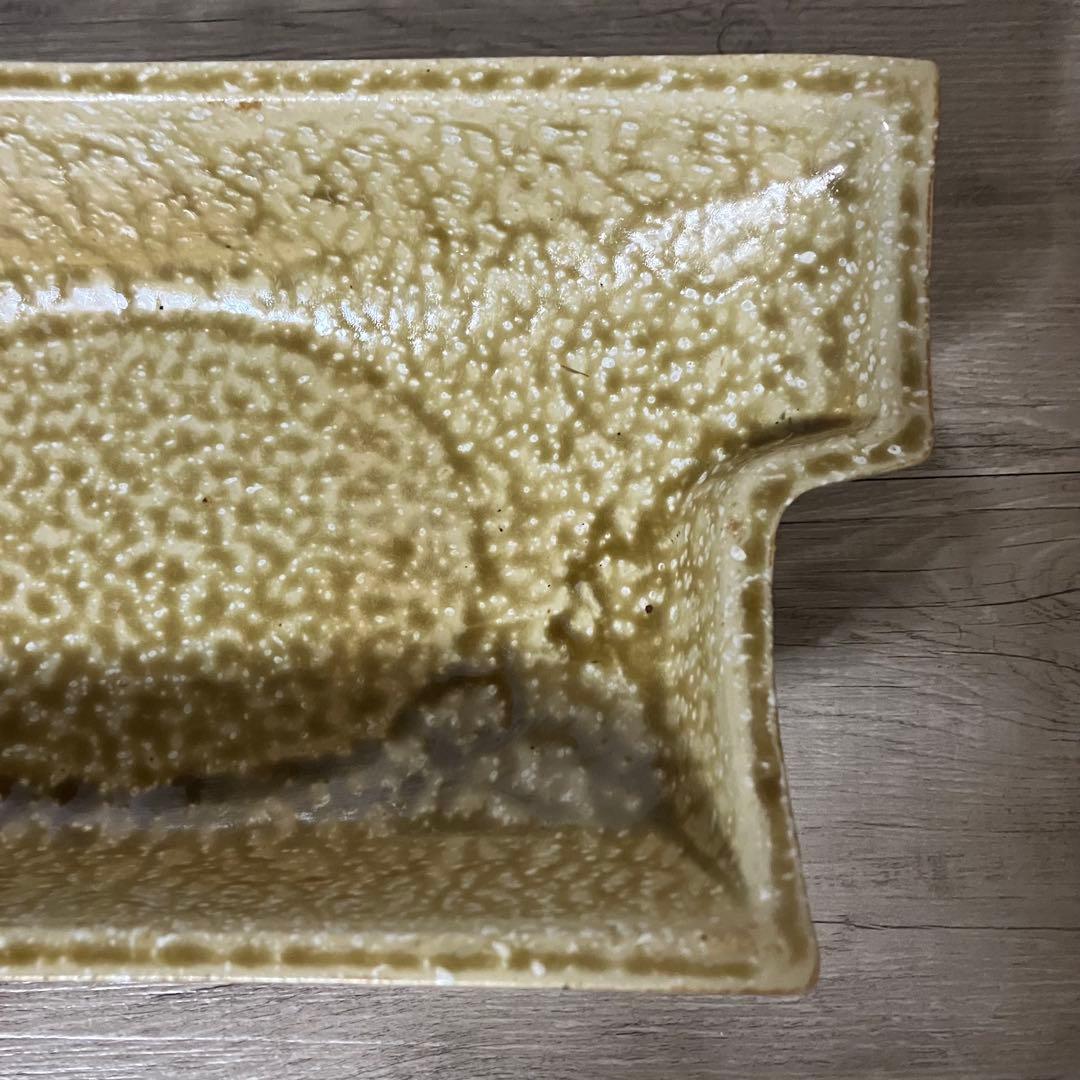 D-壁【極美品】水盤 花器 陶器 変形 船型 モダン 生け花 華道 自由花