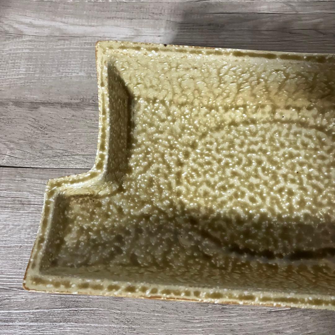 D-壁【極美品】水盤 花器 陶器 変形 船型 モダン 生け花 華道 自由花