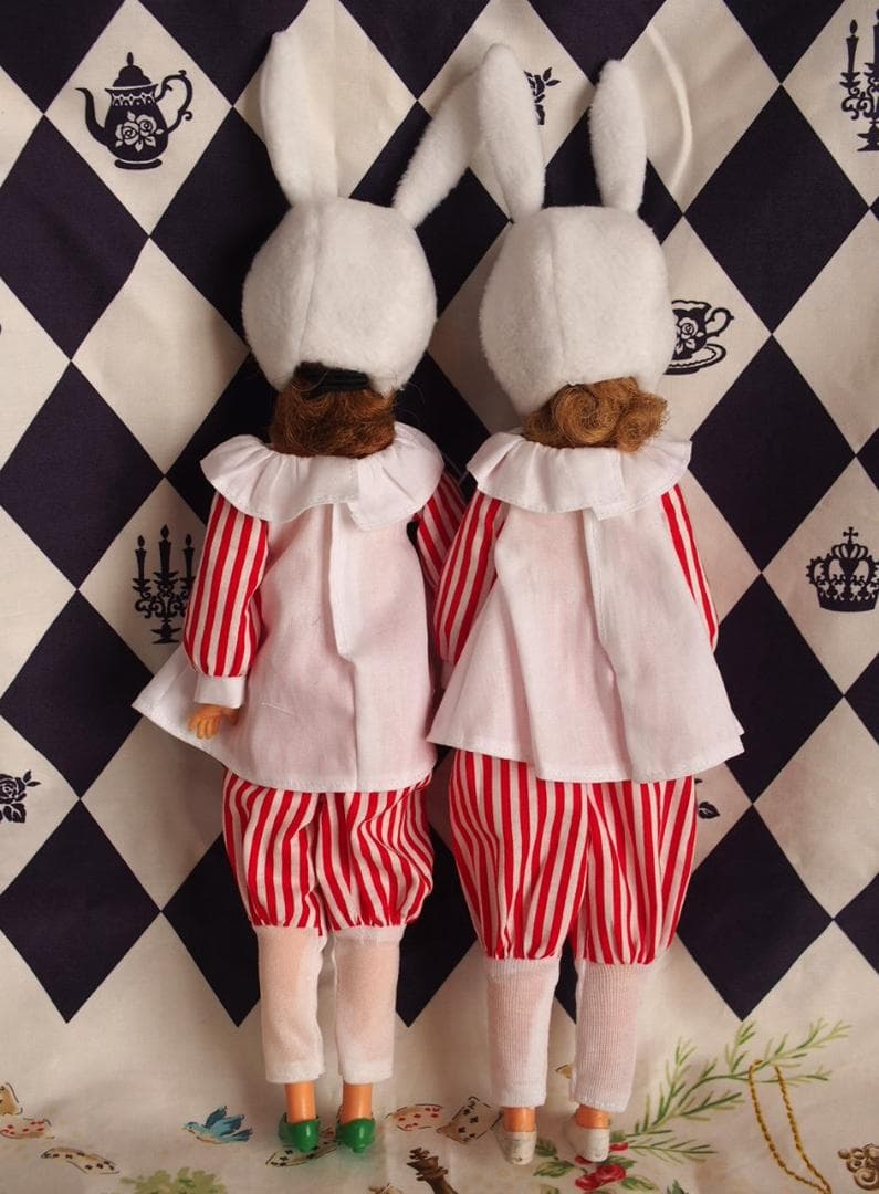 kokomo◆ハンドメイド タミーちゃんサイズお洋服セット 白うさぎ