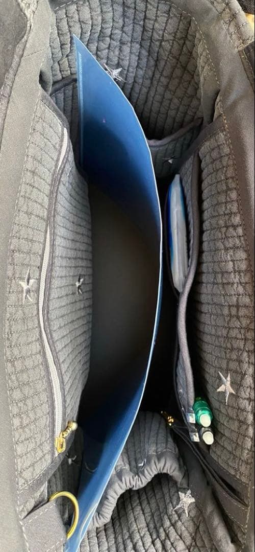 ポケットいっぱいヌビバッグ　ダークグレー×ムーンスター　ショルダーベルト付き