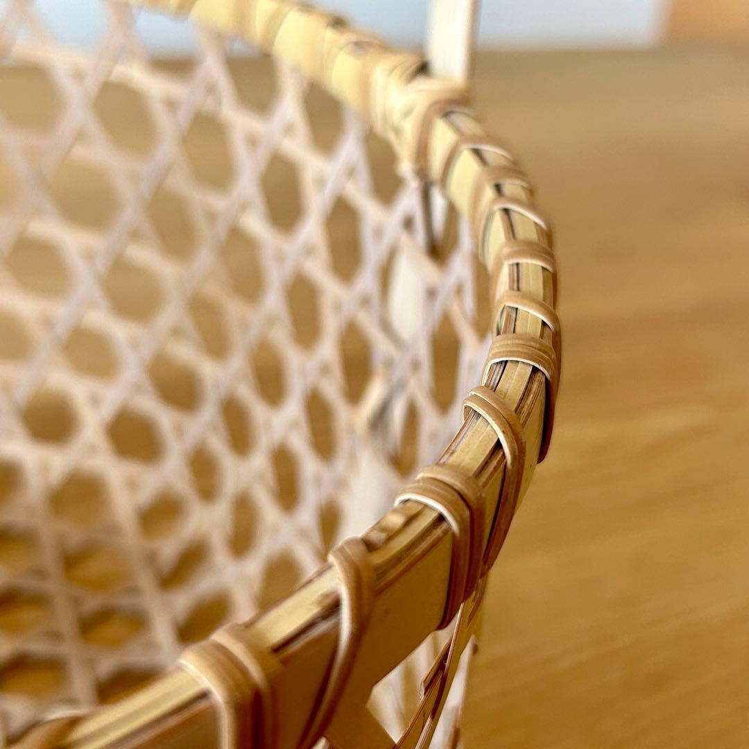 竹細工 竹籠 りんご籠 六つ目編み