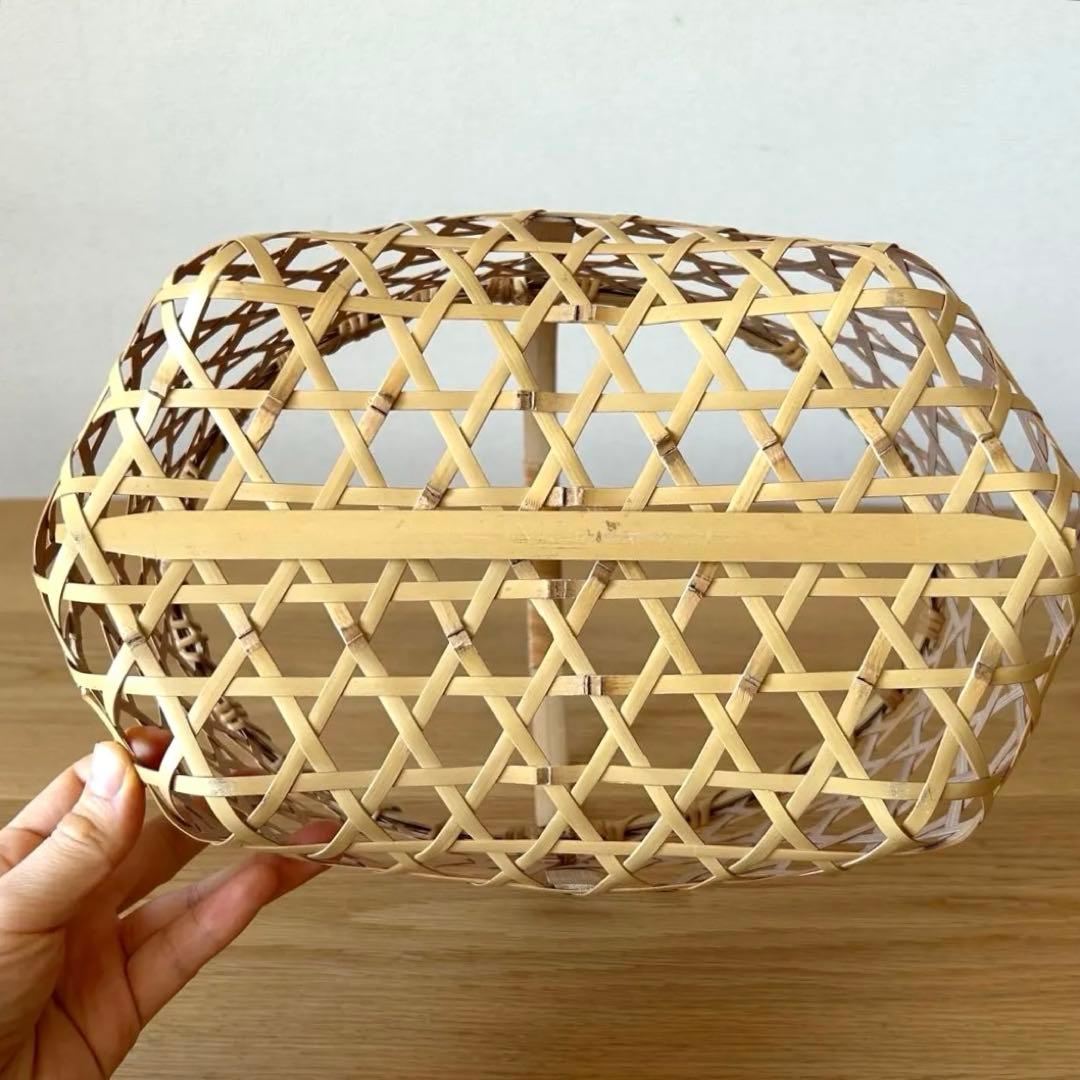 竹細工 竹籠 りんご籠 六つ目編み