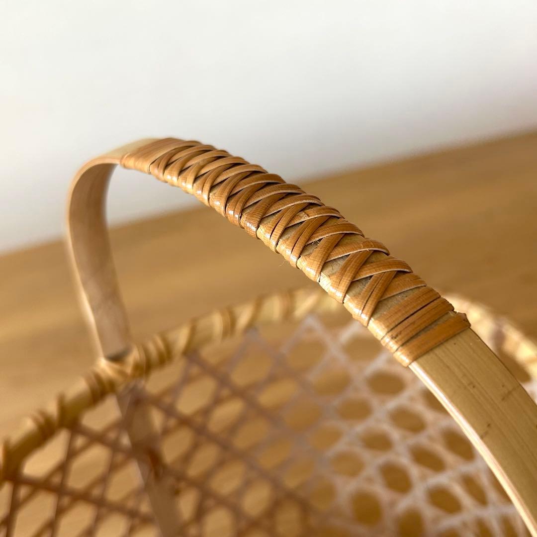 竹細工 竹籠 りんご籠 六つ目編み