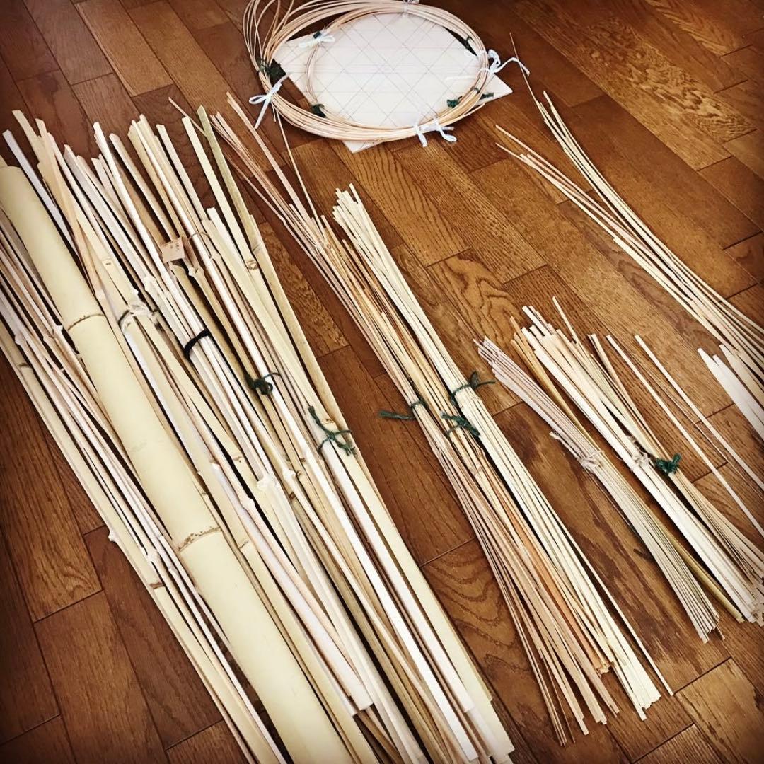 竹細工 竹籠 りんご籠 六つ目編み