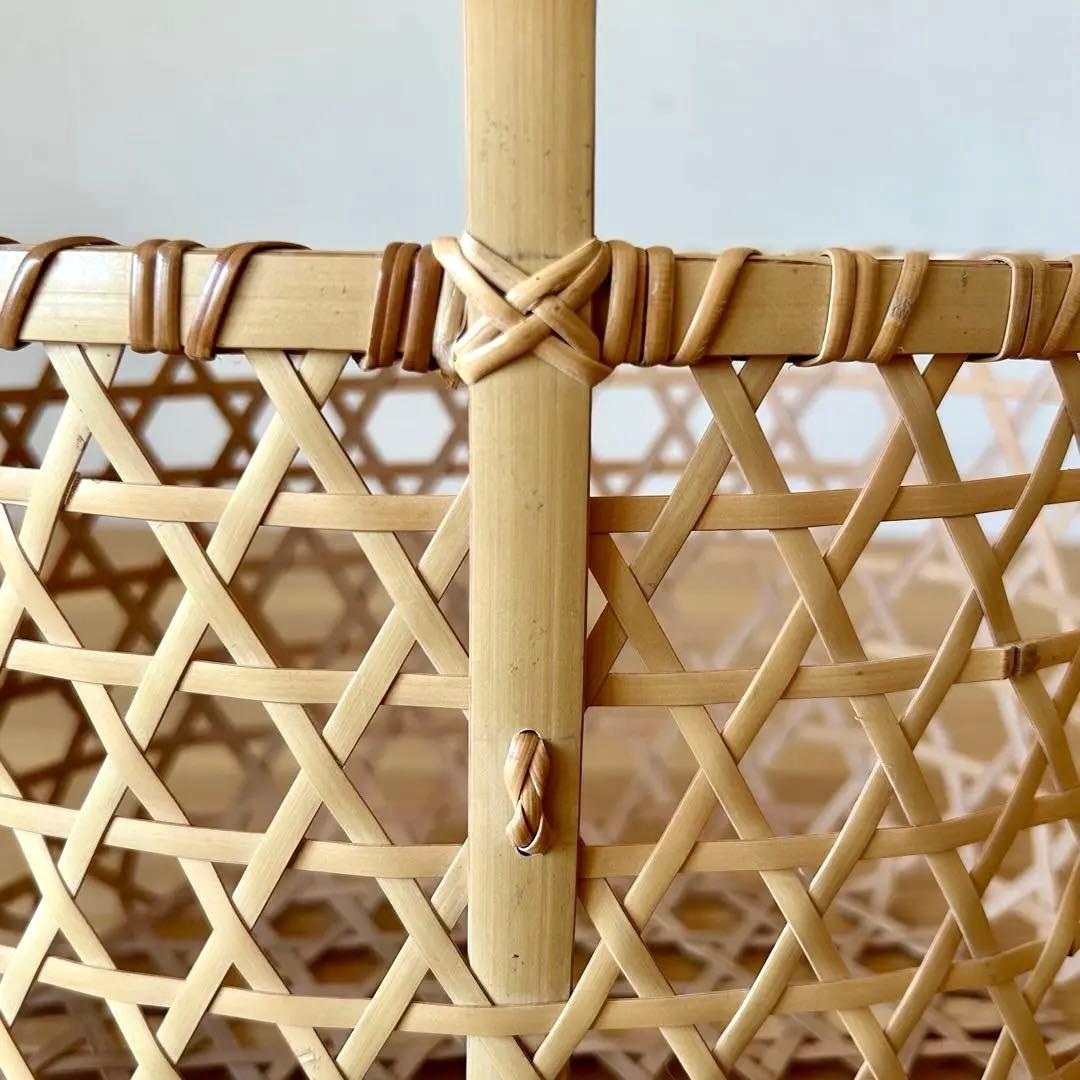 竹細工 竹籠 りんご籠 六つ目編み