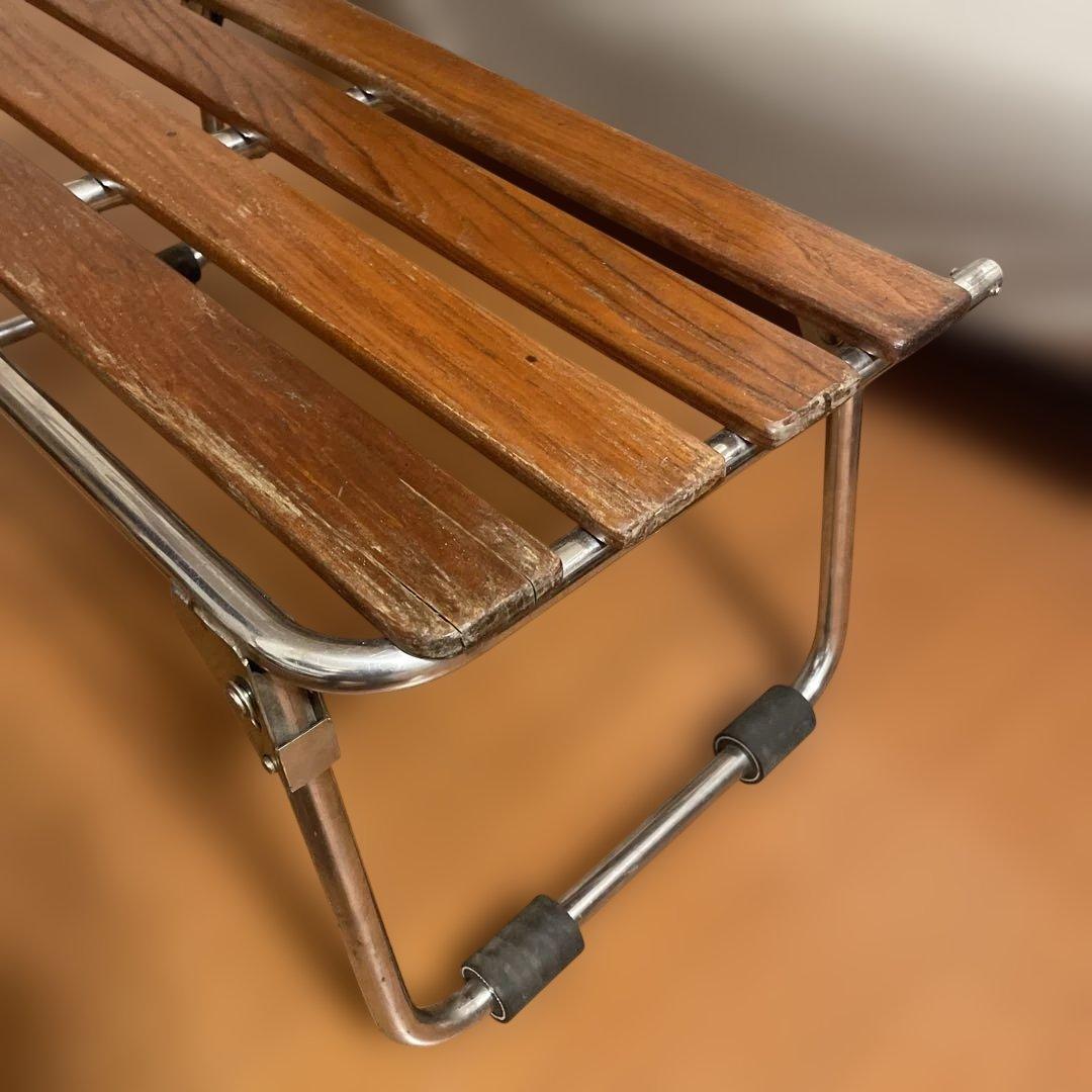 ヴィンテージ　折りたたみ式　アウトドアテーブル　センター 船用　ベンチ　キャンプ