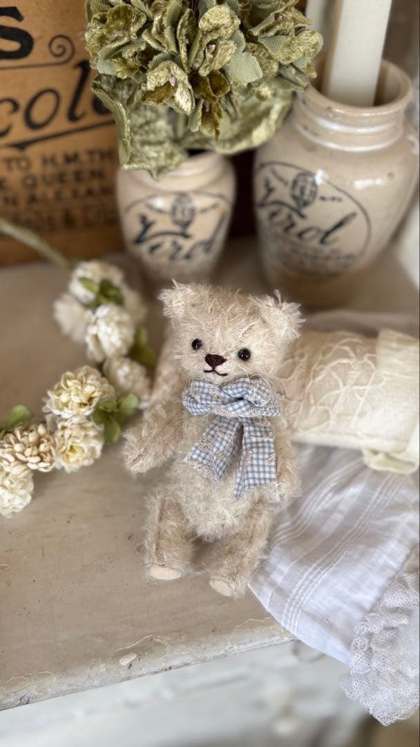 ちびくまcocolilou ミニ　モヘアのテディベア【本日のみ】