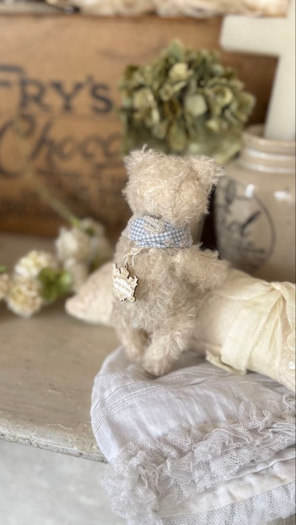 ちびくまcocolilou ミニ　モヘアのテディベア【本日のみ】