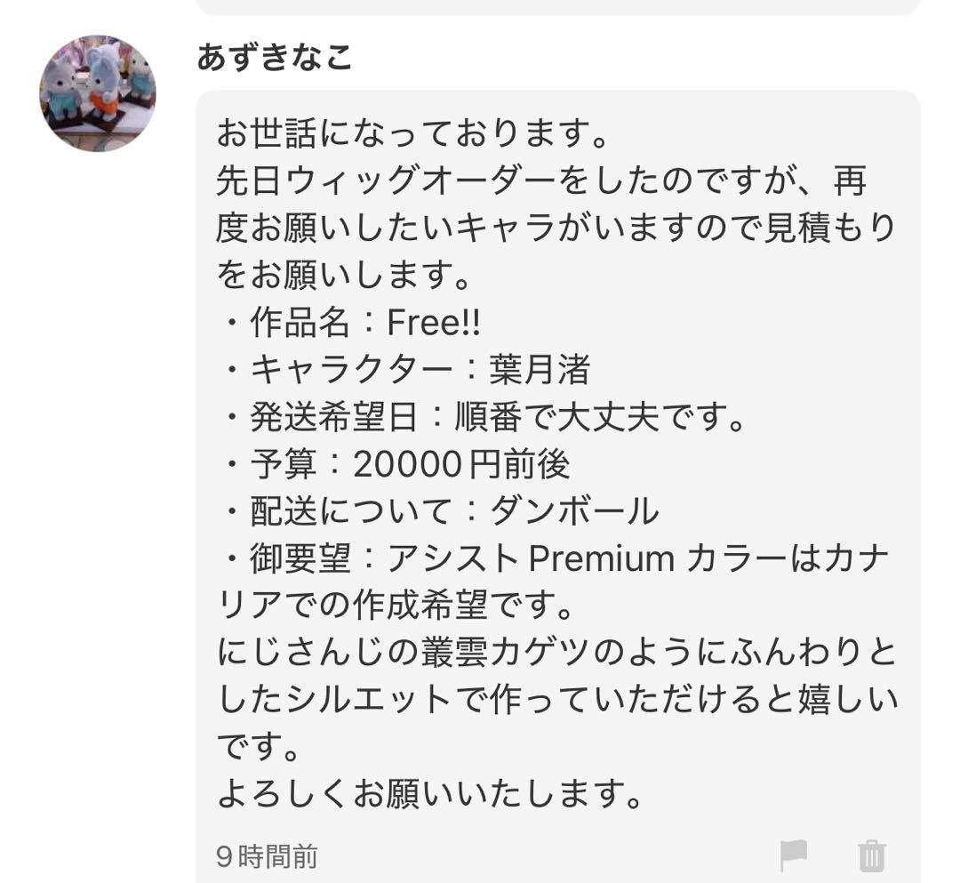 あずきなこ様 コスプレ ウィッグ オーダー 専用ページ ②