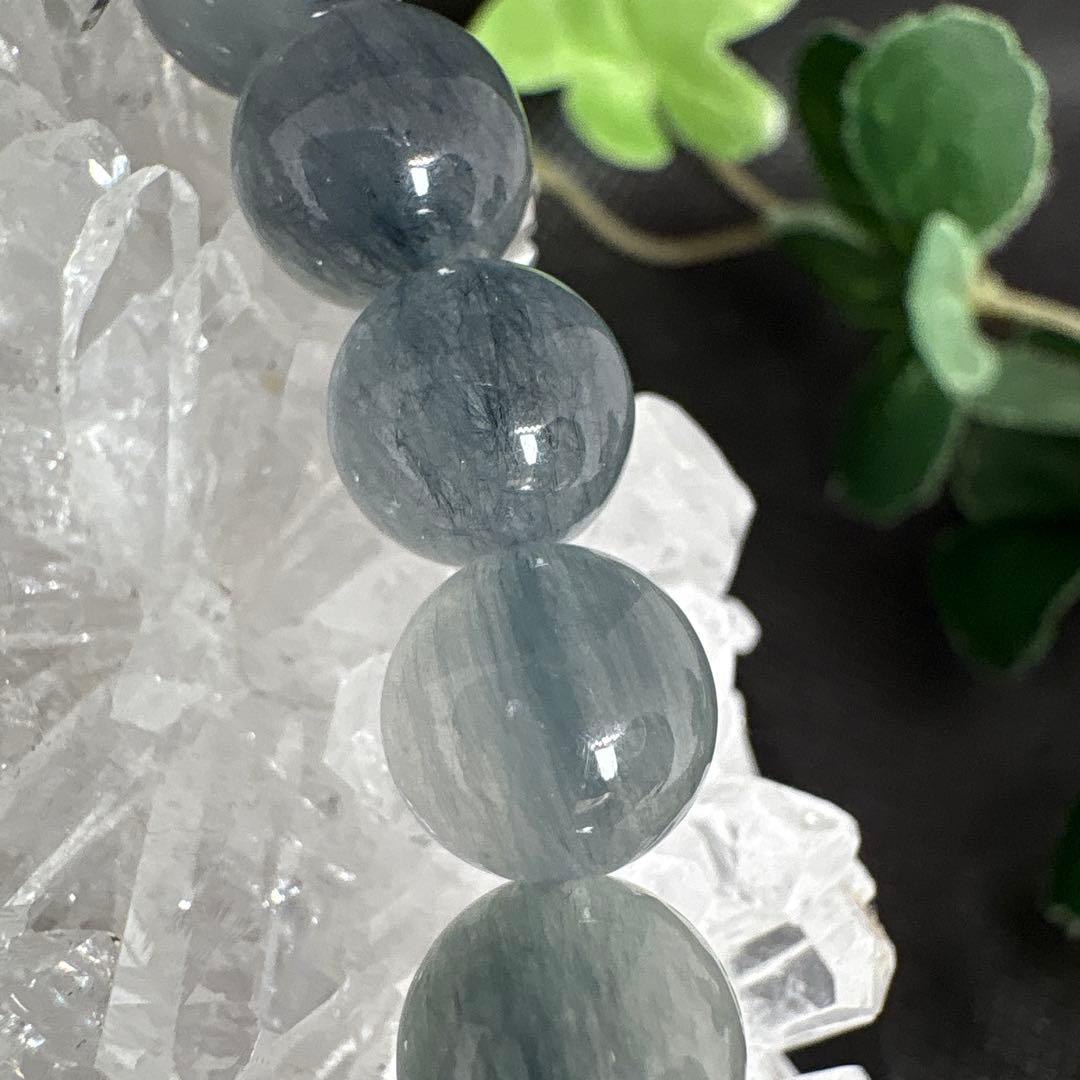 ブルーラビットヘア　ブルーサゲニティッククォーツ　トルマリン　ブレスレット