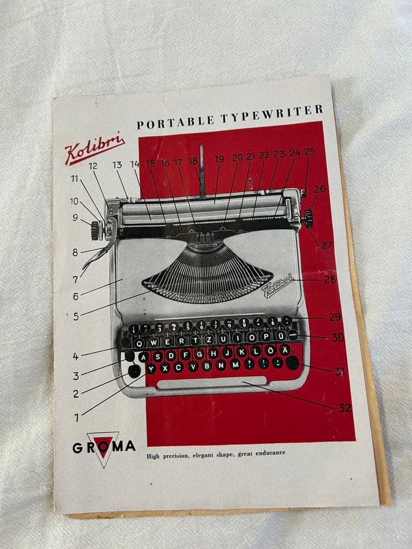 Groma Kolibri タイプライター＜ポータブルケース付き＞アンティーク