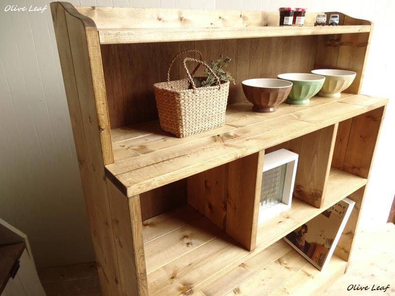 サイズ、デザインオーダー可！仕切りデザイン3段チェストナチュラルブラウン受注製作