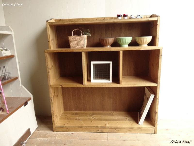 サイズ、デザインオーダー可！仕切りデザイン3段チェストナチュラルブラウン受注製作