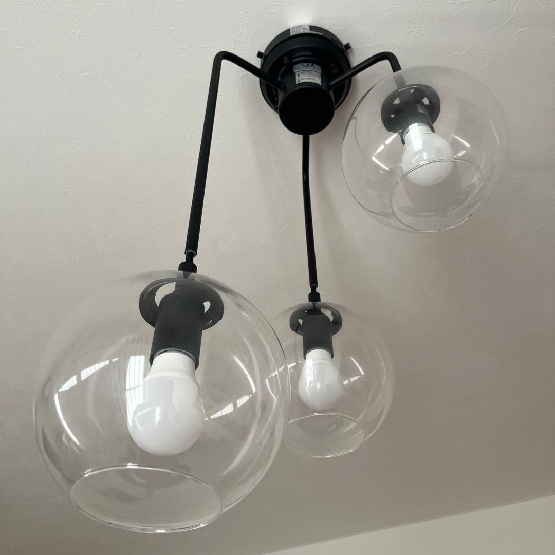 ひ*ん様 【美品】 ニトリ 天井照明 ペンダントライト VERRE 3T クリア