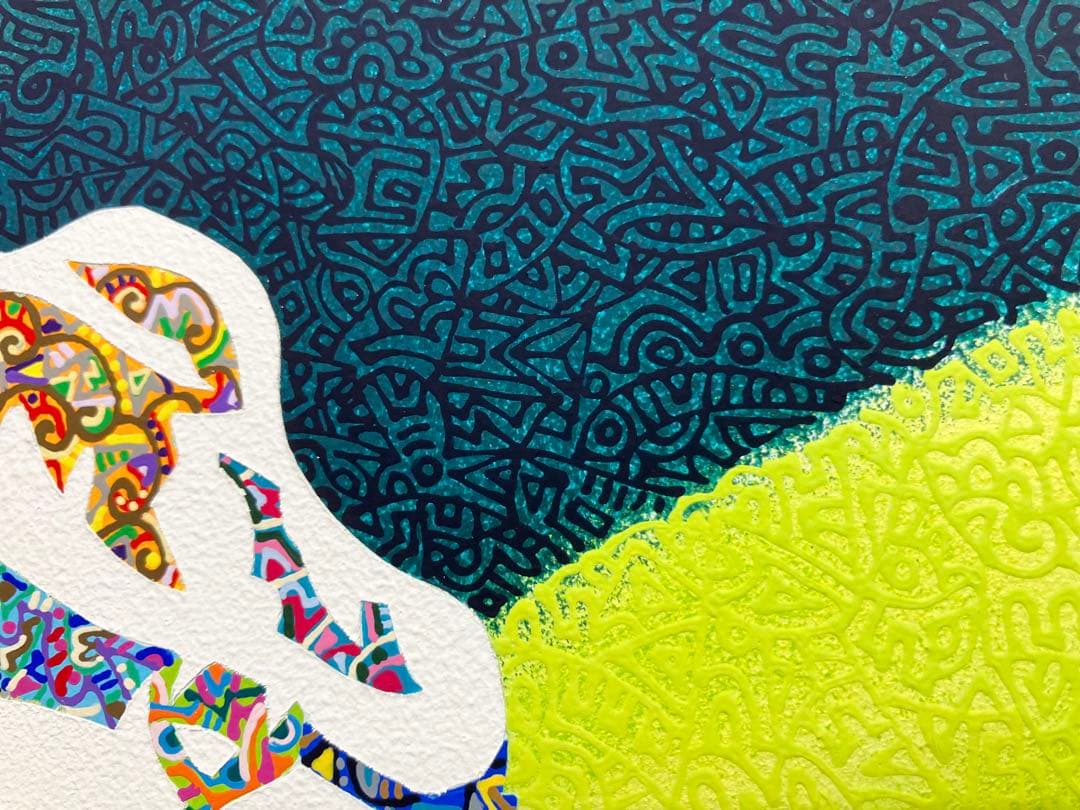 値下げ　原画　爬虫類　動物画　絵画　アクリル画　現代アート　細密画　一点物