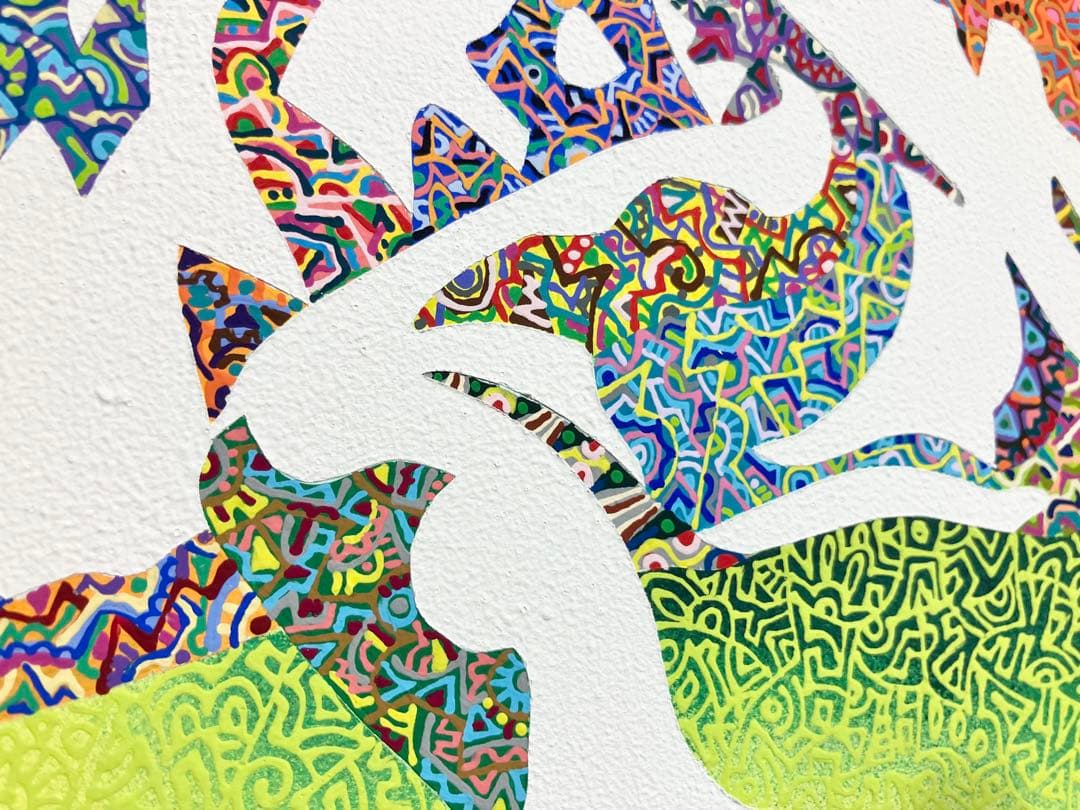 値下げ　原画　爬虫類　動物画　絵画　アクリル画　現代アート　細密画　一点物