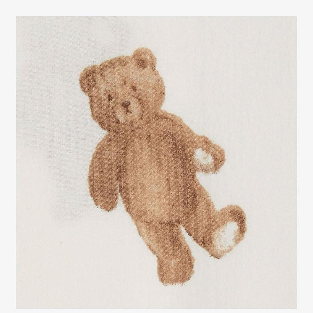 ジェラートピケ 布団カバー 3点セット ベア柄 シングル 綿100% 寝具